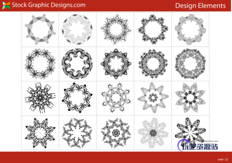 漂亮的魔幻万花筒式印花图案花纹PS笔刷素材下载-玩吧资源站