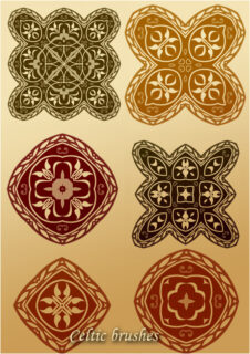 6种穆斯林式古典印花花纹图案PS笔刷素材下载-玩吧资源站