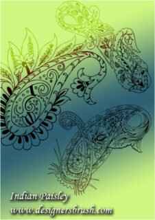 漂亮的中东伊斯兰式花纹印花图案PS笔刷素材下载-玩吧资源站