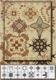 15种漂亮的花式花纹图案PS笔刷素材下载-玩吧资源站