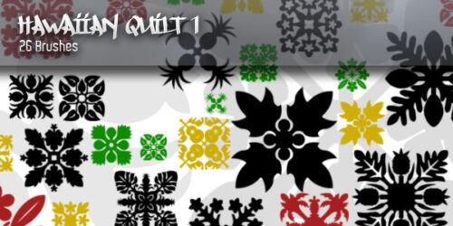 经典中东风格的印花、地毯、墙壁印染图案PS笔刷素材下载-玩吧资源站