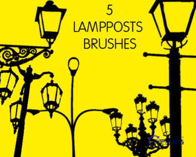 欧式路灯效果、街边路灯PS笔刷素材免费下载-玩吧资源站