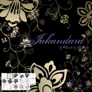 漂亮的贵族艺术花纹PS鲜花花朵印花笔刷-玩吧资源站