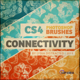 漂亮的分形图案叠加花纹艺术PS笔刷素材-玩吧资源站