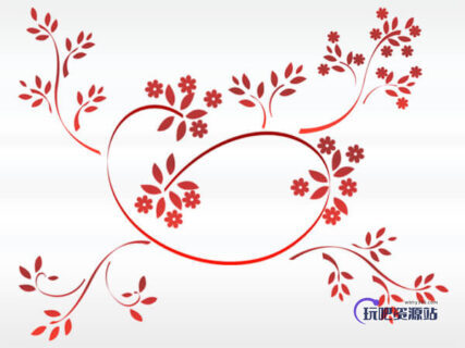 漂亮的植物艺术花纹图案Photoshop笔刷素材下载-玩吧资源站