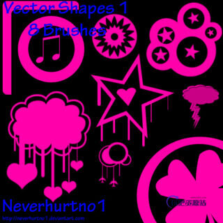 非主流时尚图案元素PS笔刷下载-玩吧资源站