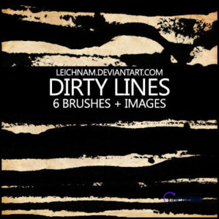 6种油漆水墨画笔涂痕效果PS笔刷下载-玩吧资源站