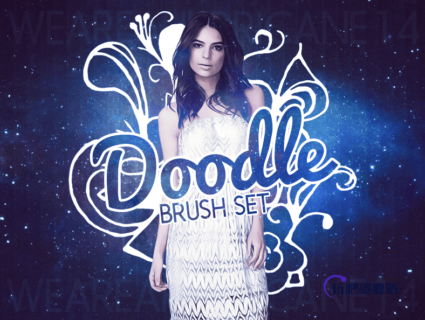 漂亮的植物印花图案Photoshop笔刷素材下载-玩吧资源站