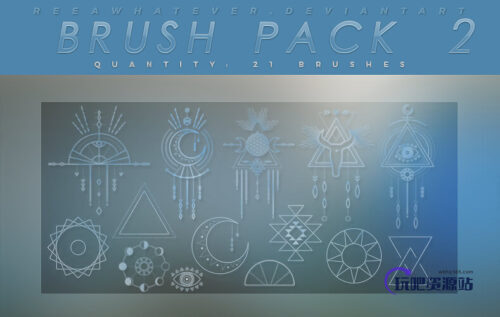 有意思的部落装饰图案、另类图腾印记Photoshop笔刷素材下载-玩吧资源站