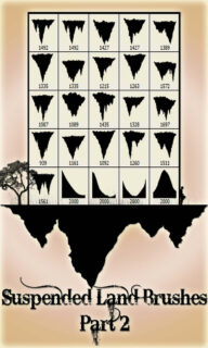 悬空山、山脉、山峰、溶洞效果Photoshop笔刷素材下载-玩吧资源站