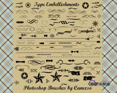 花纹、边框装饰类图案Photoshop笔刷素材下载-玩吧资源站