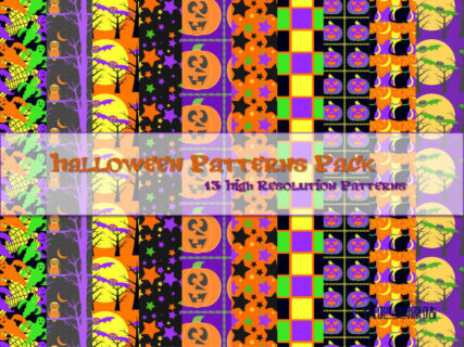 可爱卡通万圣节呆萌Photoshop填充图案文件底纹素材 .pat 下载-玩吧资源站