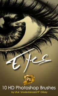 10种高清眼睛效果Photoshop笔刷素材下载-玩吧资源站