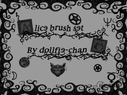 恐怖僵尸形式的花纹边框装饰Photoshop笔刷素材下载-玩吧资源站