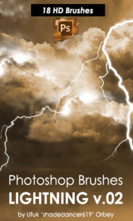 18种高清效果闪电、雷电PS笔刷素材下载-玩吧资源站