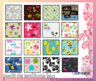 卡哇伊卡通图案PS背景填充底纹素材免费下载.pat-玩吧资源站