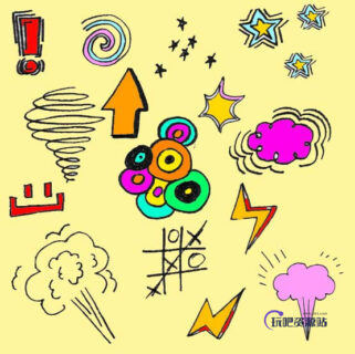 超级卡哇伊涂鸦童趣元素PS美图笔刷素材-玩吧资源站