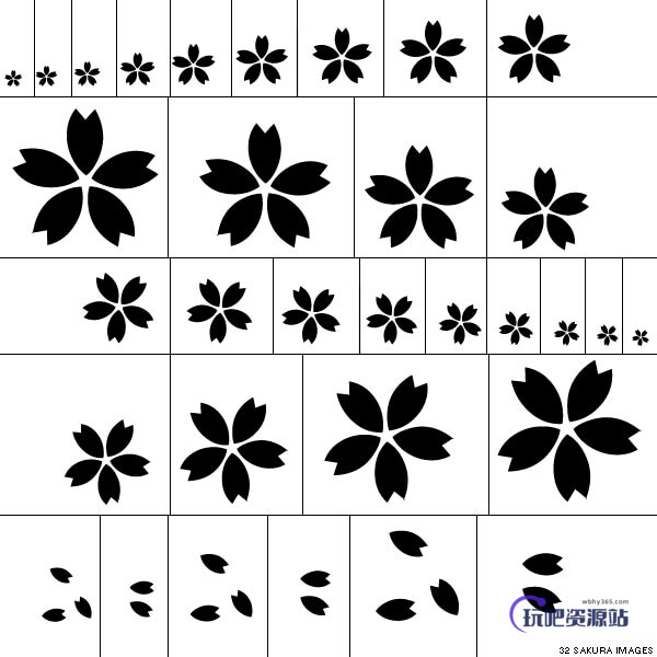 漂亮的日本樱花图案PS笔刷素材下载
