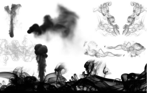 香烟烟雾效果、水中水墨扩散效果PS笔刷素材下载-玩吧资源站