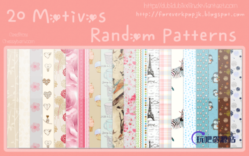 20种可爱小清新的背景纹理PS填充素材下载.pat-玩吧资源站