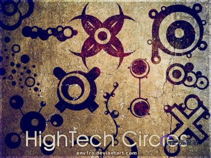 时尚高科技非主流元素图案PS笔刷素材下载-玩吧资源站