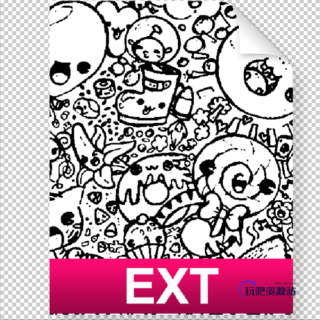 卡哇伊动漫形象Photoshop填充素材下载-玩吧资源站