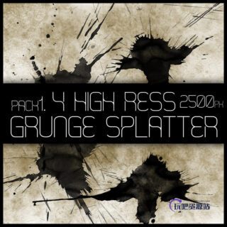 泼墨效果、墨水水墨滴溅效果Photoshop高清笔刷-玩吧资源站