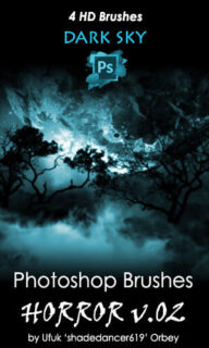 4种恐怖寂静夜晚星空PS笔刷素材下载-玩吧资源站