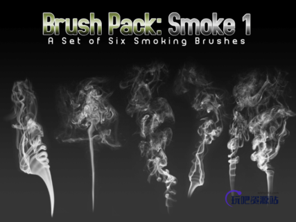 蜡烛、香烟、火柴棍燃烧的烟雾效果Photoshop笔刷素材下载-玩吧资源站