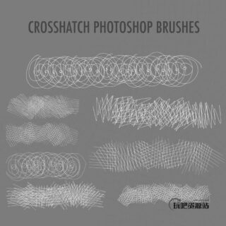 手绘交叉线条PS笔刷素材下载-玩吧资源站