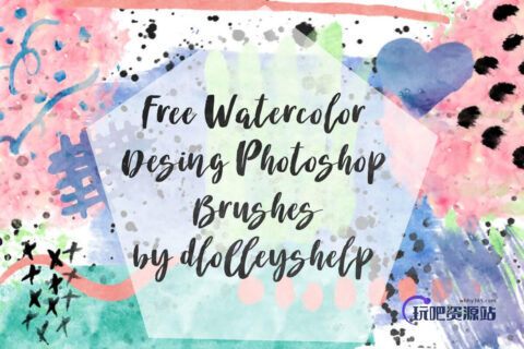 300+种不同类型的水墨、水彩画笔笔触效果PS笔刷素材-玩吧资源站