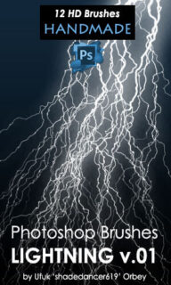 恐怖闪电雷电效果PS笔刷素材下载-玩吧资源站