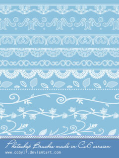 漂亮的欧美艺术线条花纹图案Photoshop植物花纹笔刷-玩吧资源站