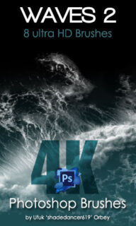 海浪、波浪纹理效果Photoshop水笔刷素材-玩吧资源站