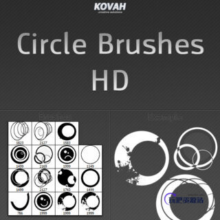 非主流同心圆图案花纹Photoshop潮流装饰元素笔刷-玩吧资源站