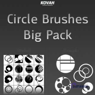 非主流同心圆逆潮流Photoshop装饰笔刷-玩吧资源站
