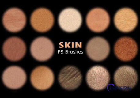 超真实人体皮肤表面纹理Photoshop皮肤笔刷素材-玩吧资源站