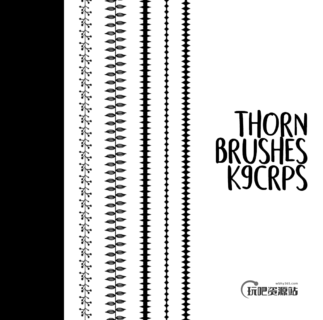 7种分隔栏符号图案Photoshop笔刷素材-玩吧资源站