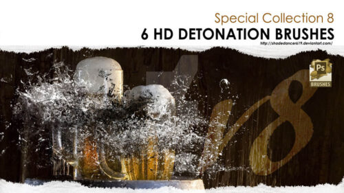 水迹、冰冻效果、浑浊黏性极强的液体喷溅滴溅效果Photoshop笔刷素材-玩吧资源站