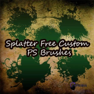 非主流式油漆喷溅效果式花纹艺术图案Photoshop笔刷素材下载-玩吧资源站