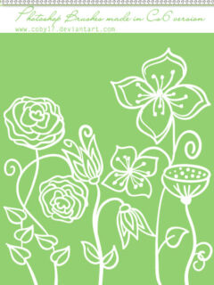 手绘精美的鲜花花朵图案Photoshop印花图案笔刷-玩吧资源站