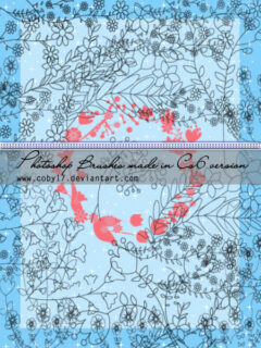 漂亮的手绘植物花草图案、童趣鲜花花纹PS笔刷素材-玩吧资源站