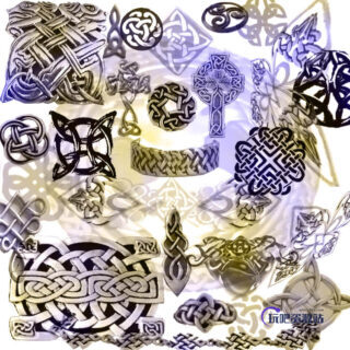凯尔特编织图案金属饰品PS笔刷素材-玩吧资源站