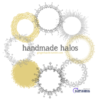 8个手绘漂亮的罗盘式花纹图案Photoshop笔刷素材下载-玩吧资源站