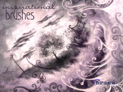 油漆油墨污渍效果Photoshop场景营造效果笔刷-玩吧资源站