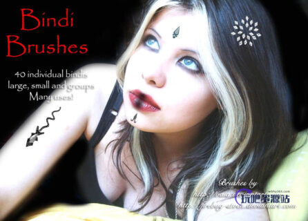 宝石与纹身纹饰混合图案Photoshop非主流装饰笔刷-玩吧资源站