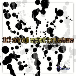 水墨水彩滴溅效果Photoshop滴溅笔刷-玩吧资源站