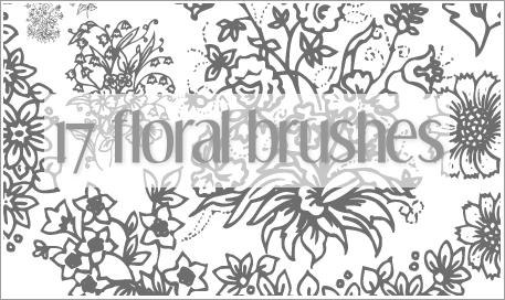 漂亮的植物花纹印花图案Photoshop花纹图案笔刷