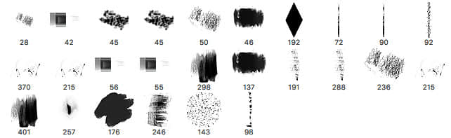 26种数字艺术插画涂抹笔触、CG专用手绘PS笔刷素材