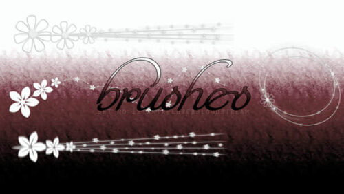 简单的花卉花纹图案Photoshop笔刷素材-玩吧资源站